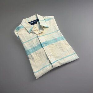 Polo Ralph Lauren Men's White & Baby Blue Striped Button-Down Shirt